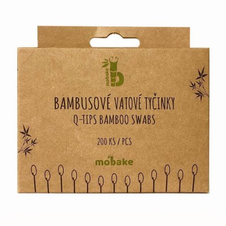 Bambusové tyčinky 200ks Mobake, ekologicka domacnost, 100% vegan, bez zivocisnych zloziek, ekologia