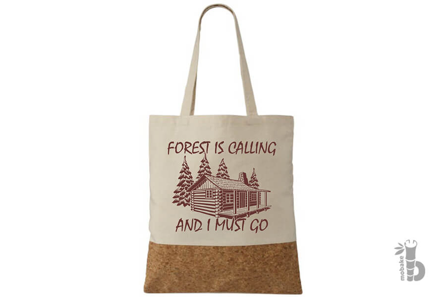 Eco taška s korkom Forest Calling | 35x38cm | krátke ucho