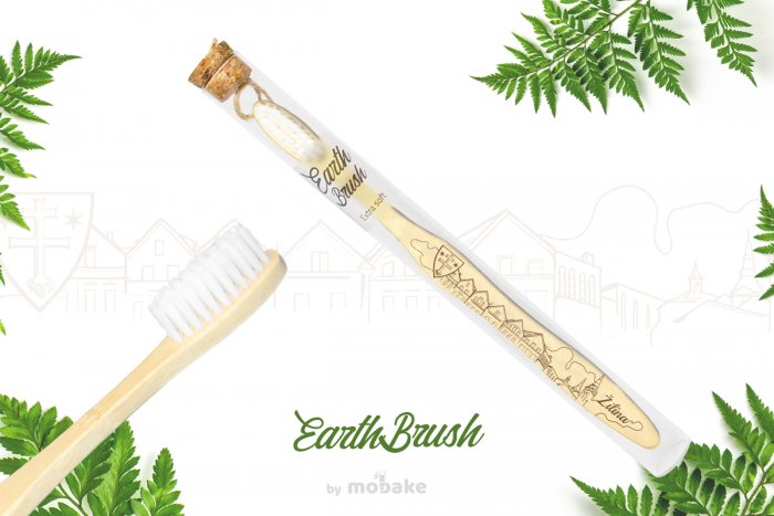 EarthBrush Žilina - zubná kefka suvenír, bambusová kefka Mobake