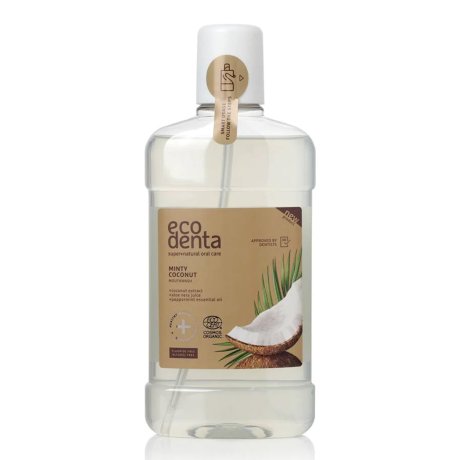 Ecodenta Ústna voda s kokosom, Aloe Vera a mätovým olejom 500 ml | Mobake.sk