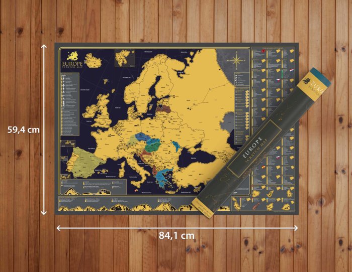 Stieracia mapa Európy A1 - darčekový tubus
